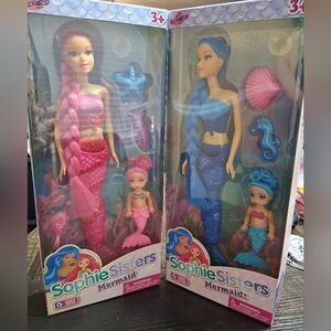 NWT Mermaid Doll SEPARATED - Pink and Blue